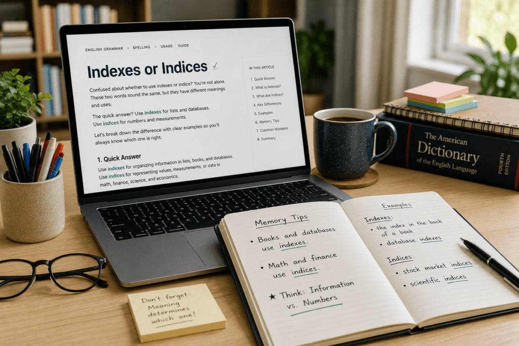 Indexes or Indices